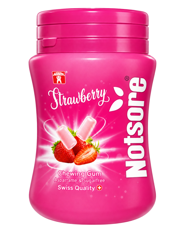 Notsore Sugar-Free Strawberry Jar Chewing Gum