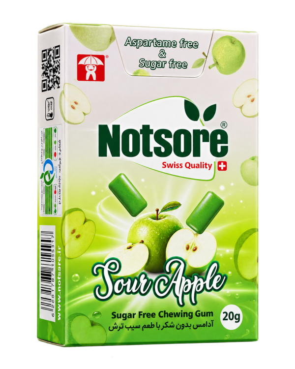 Notsore Sugar-Free Sour Apple Flip Top Chewing Gum
