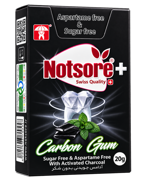 Notsore+ Sugar-Free Activated Carbon Chewing Gum (Flip Top)