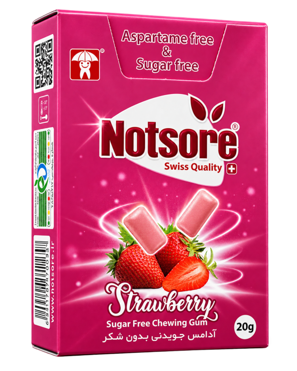 Notsore Sugar-Free Strawberry Flip Top Chewing Gum